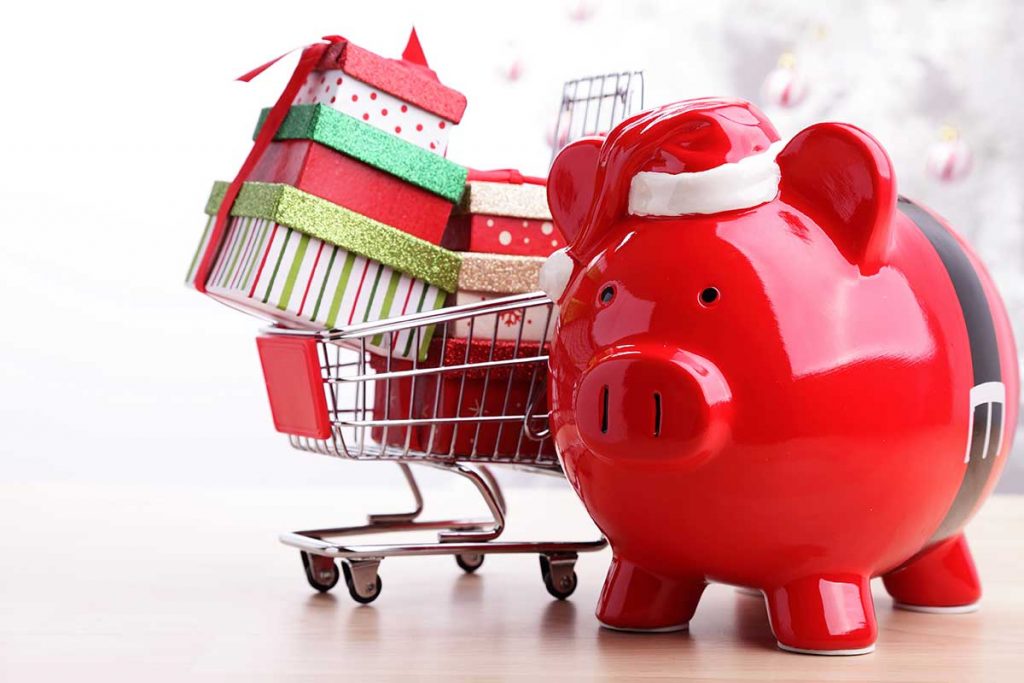 Piggy bank for holiday shopping